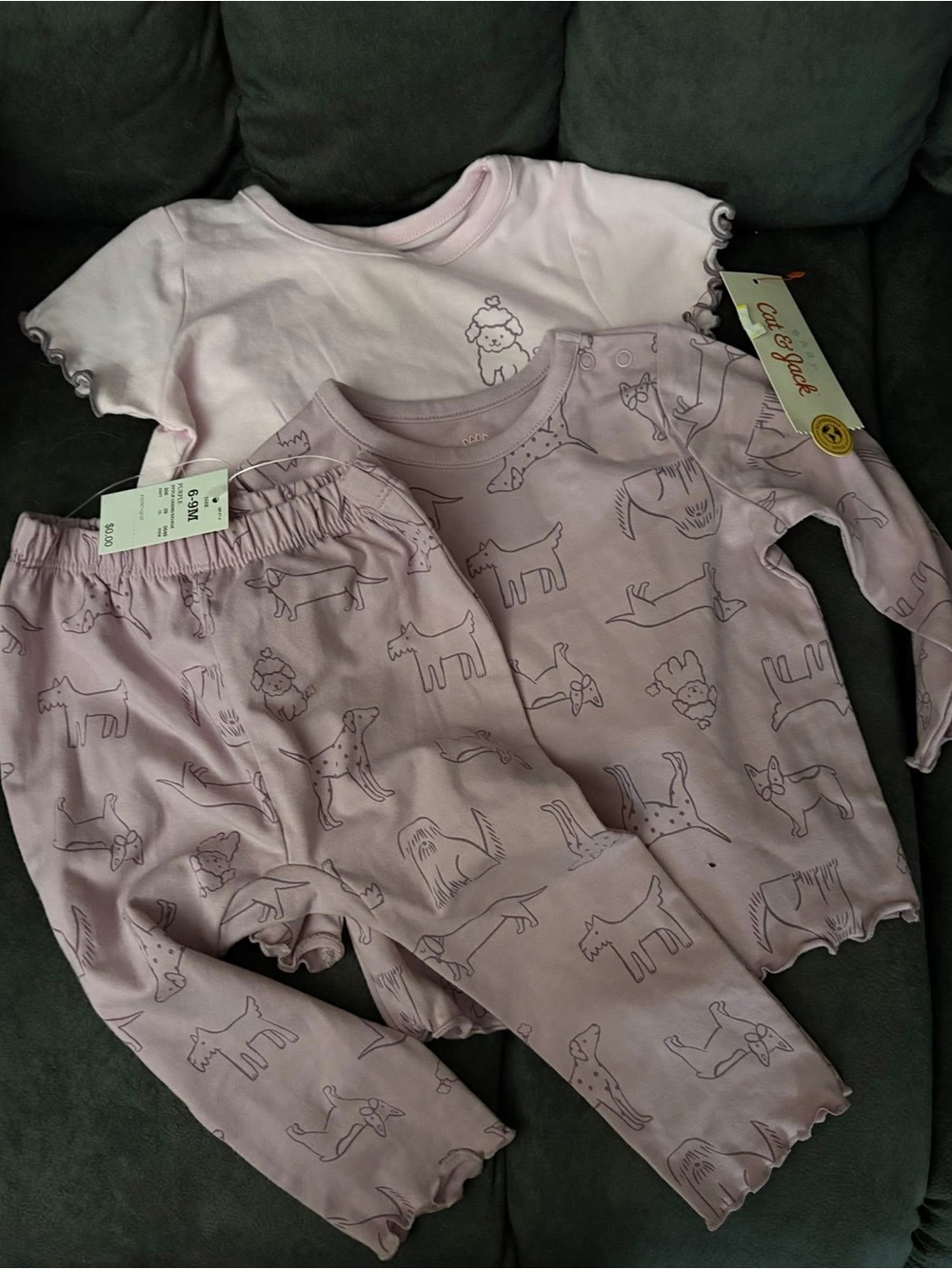 Cat & Jack Lilac Dog-Print 3-Piece Pajama Set